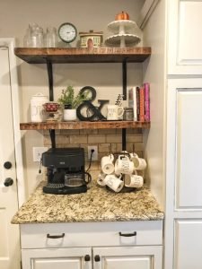 Fall Decor on Farmhouse Shelves 
