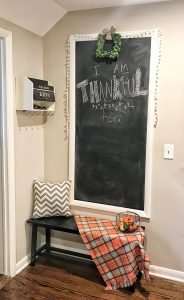 Chalkboard Wall for Farmhouse Kitchen #farmhousedecor #farmhousekitchen #chalkboardwall