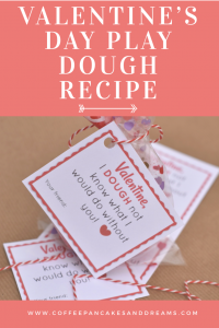 Easy Recipe for Homemade Play Dough #valentinesday #valentinefavors