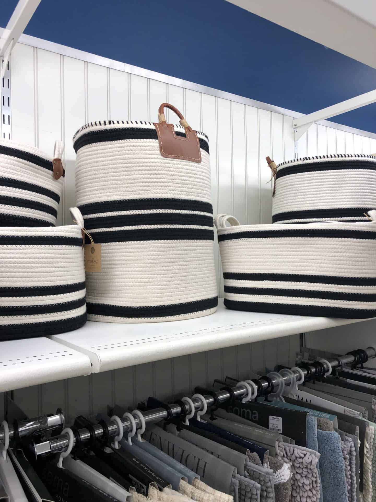 Black and cream boho baskets