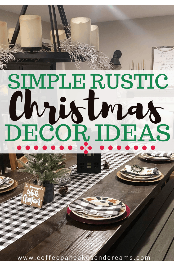 Simple Rustic Christmas Decor Ideas #farmhouse #buffalocheck #diy