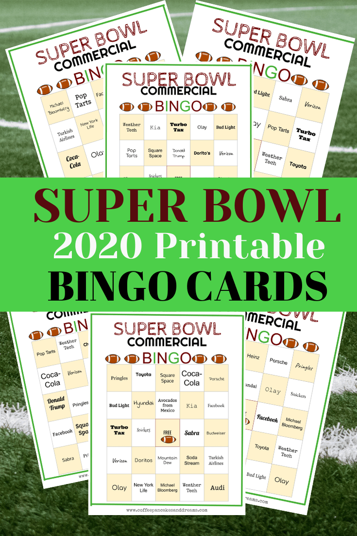 Super bowl bingo game #2020 #printables #superbowl #biggame