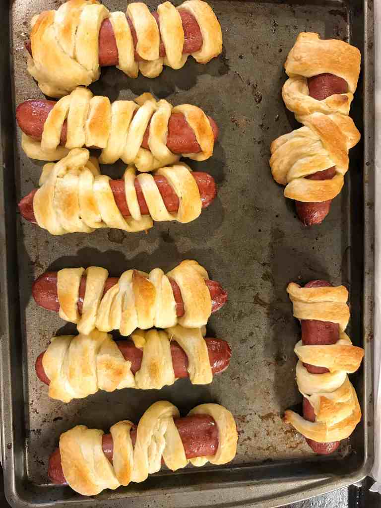 mummy hot dog Recipe for Halloween