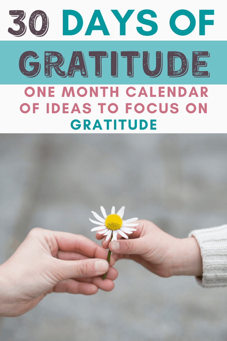30 Days of Gratitude Activities Printable Calendar #thankfulness #thanksgiving #selfcare
