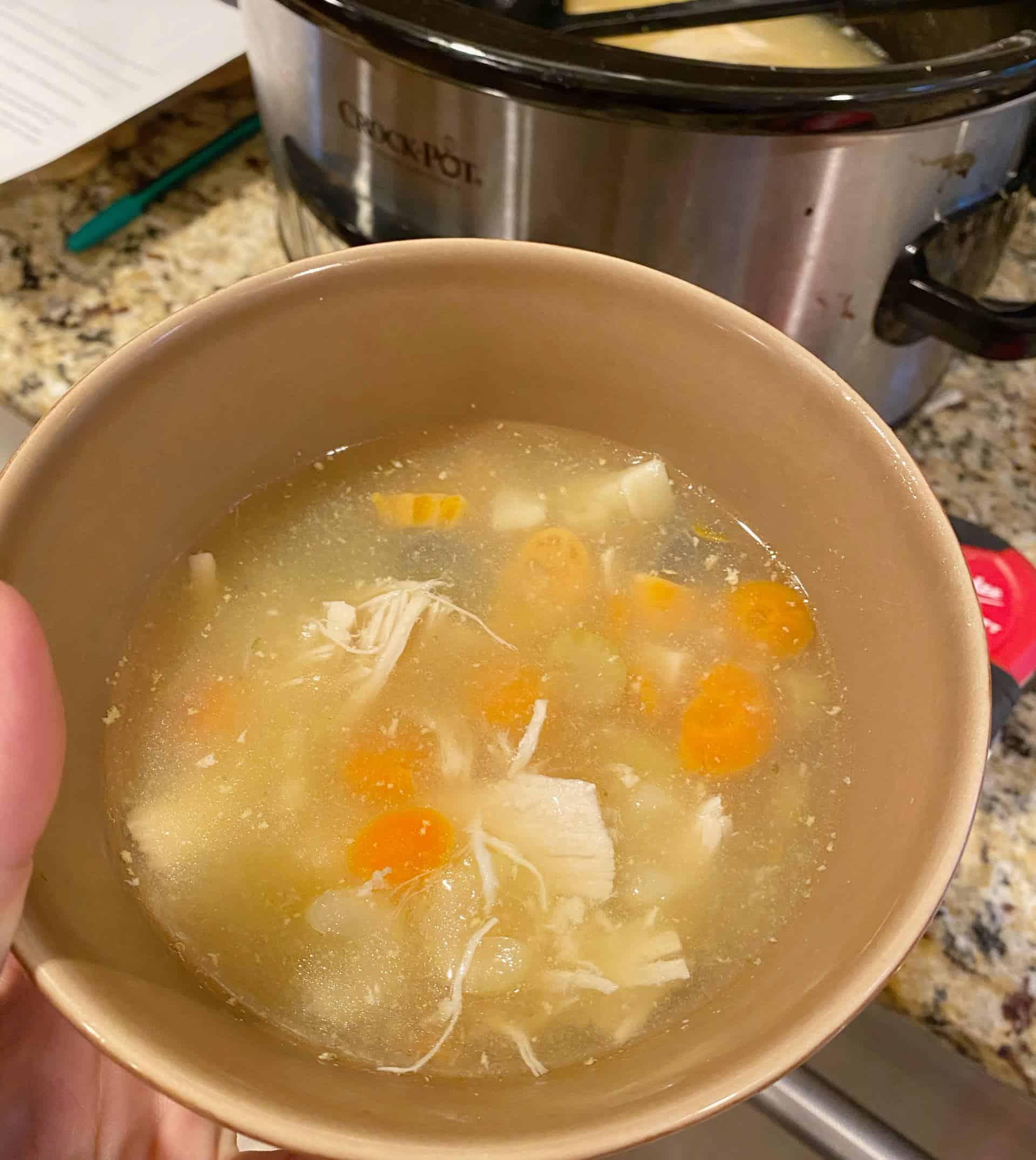 Halloween chicken noodle soup