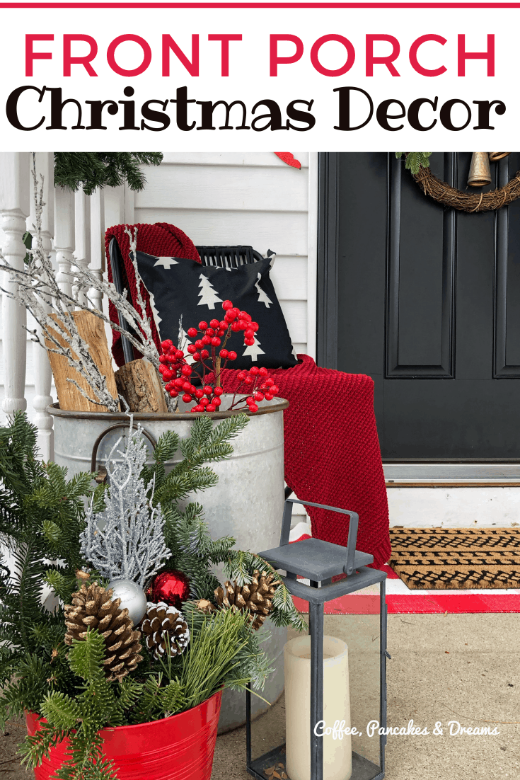 Small Front Porch Christmas Decor Inspiration #budget #diy #farmhouse