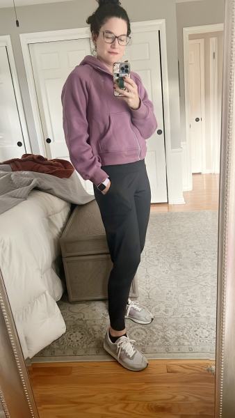 High waisted dupe joggers and oversize hoodie