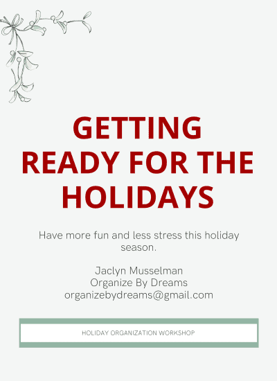 Holiday Organization Workbook