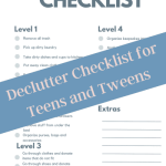Declutter Checklist for Teens and Tweens